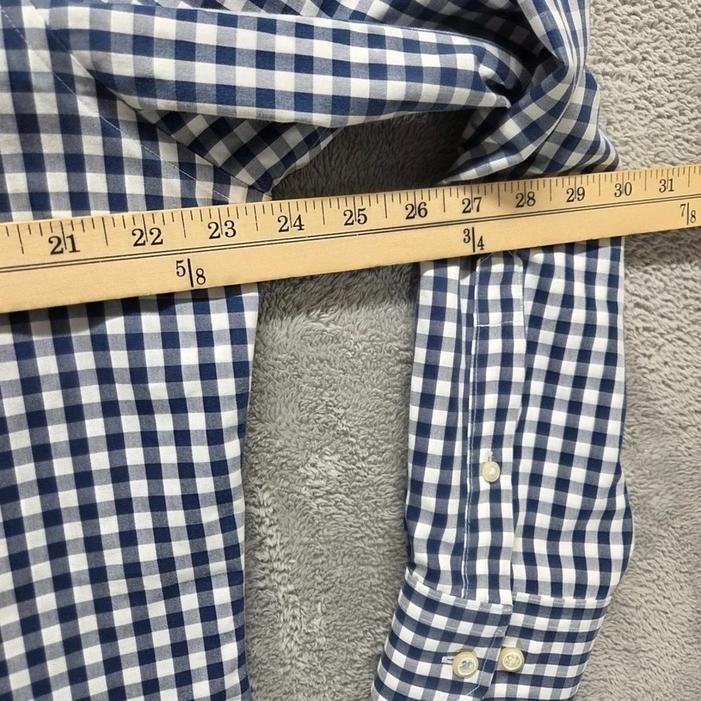 Banana Republic Shirt Mens XL Button‎ Down Blue Plaid Grant Fit Long Sleeve
